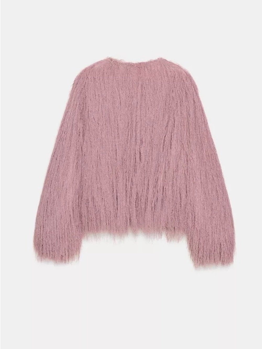 Zara fringed bomber Mauve Pink Jacket